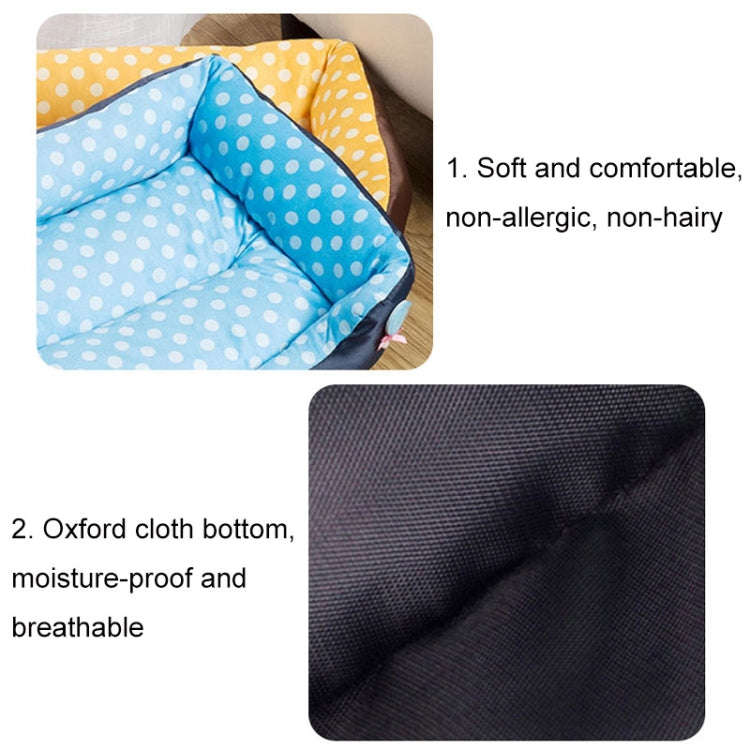 Cartoon Pet Kennel Square Cushion For Small And Medium Pet, Specification: S(Yellow)