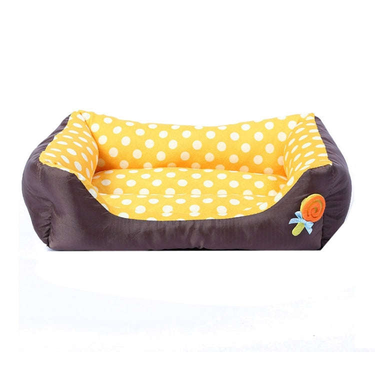 Cartoon Pet Kennel Square Cushion For Small And Medium Pet, Specification: M(Yellow)