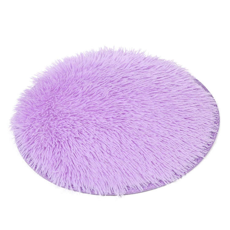 Autumn And Winter Pet Warm Bed Round Pet Pad, Specification: S(Light Purple)