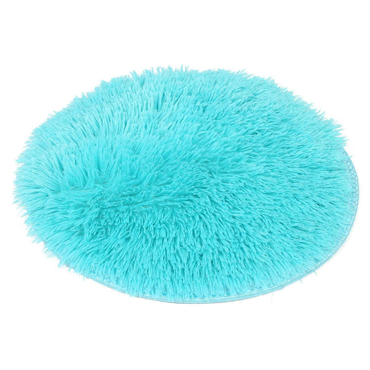 Autumn And Winter Pet Warm Bed Round Pet Pad, Specification: S(Sky Blue)