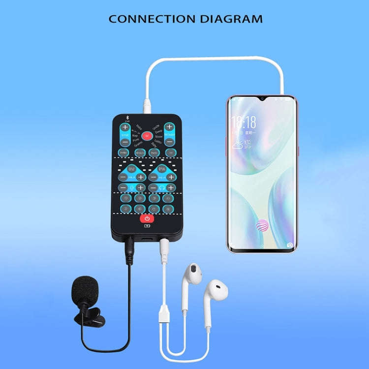 M10  Mobile Computer Sound Card Mini Voice Changer K Song Recording Bluetooth Voice Changer