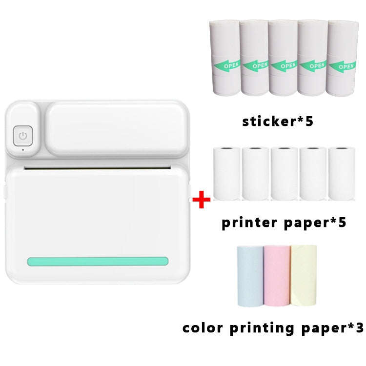 C19 200DPI Student Homework Printer Bluetooth Inkless Pocket Printer Blue Set