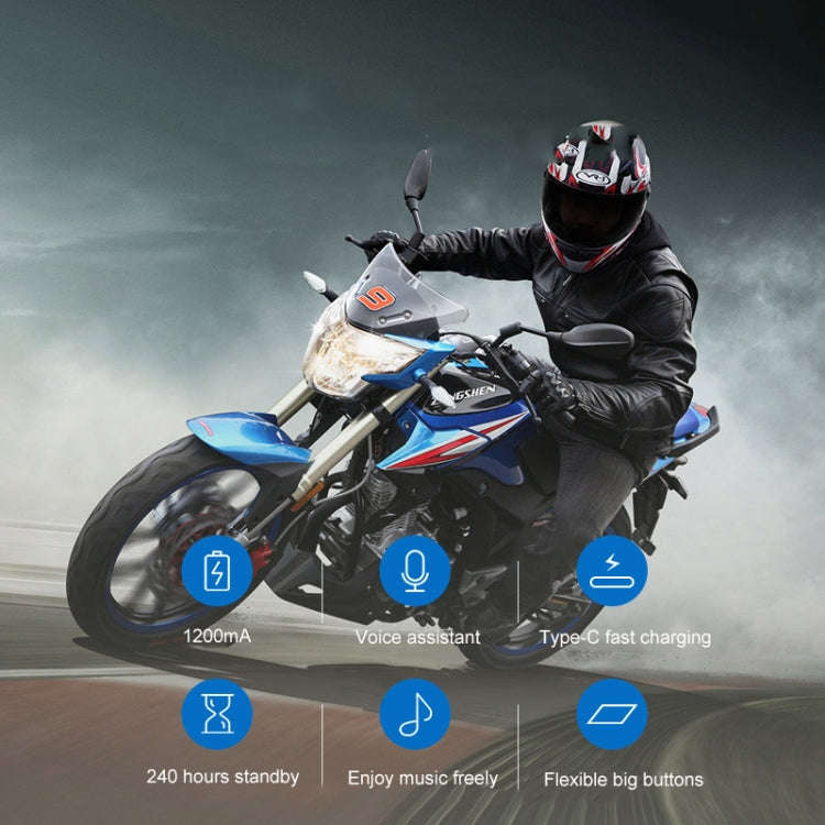 Motorcycle Helmet Call Music Navigation Bluetooth Headset, Color: Red(Hard Pipe Microphone)