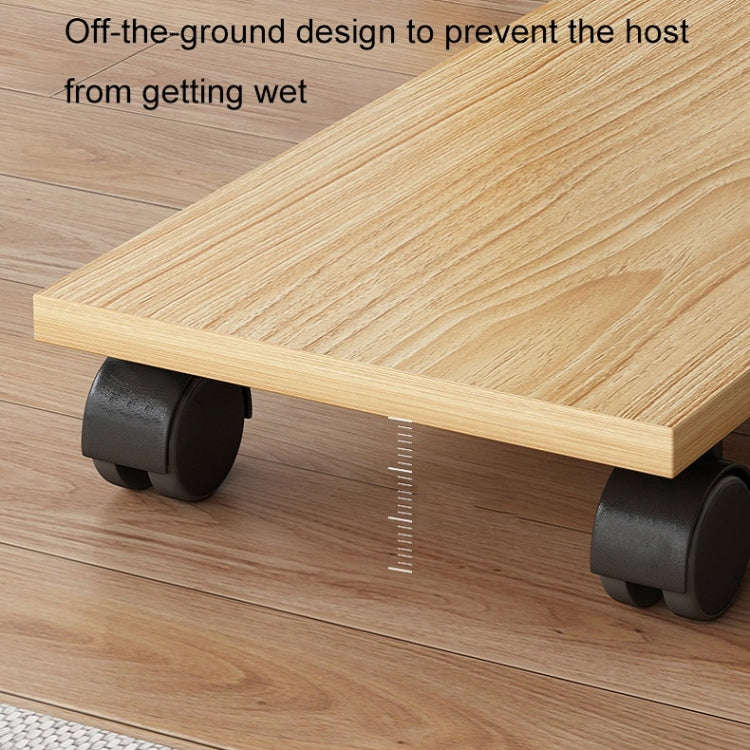 Wooden Removable Height-raising Base For Desktop Computer Host Universal Wheel Rubber Wood 25x50cm