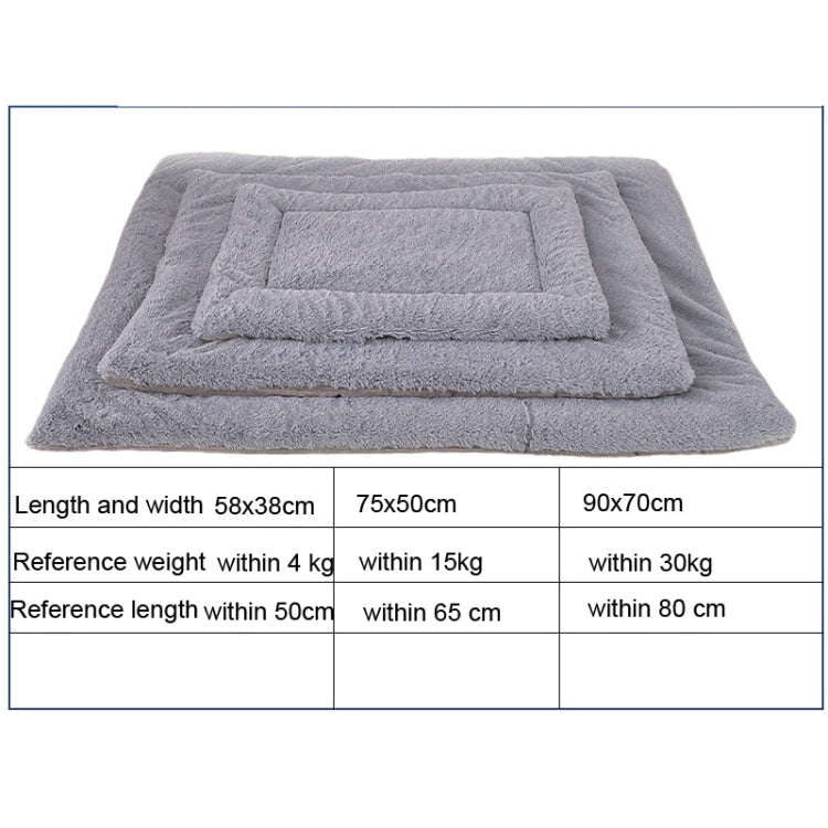 Double Sided Pet Mat Four Seasons Warm Dog Blanket,Size: L(Short Plush Gray)