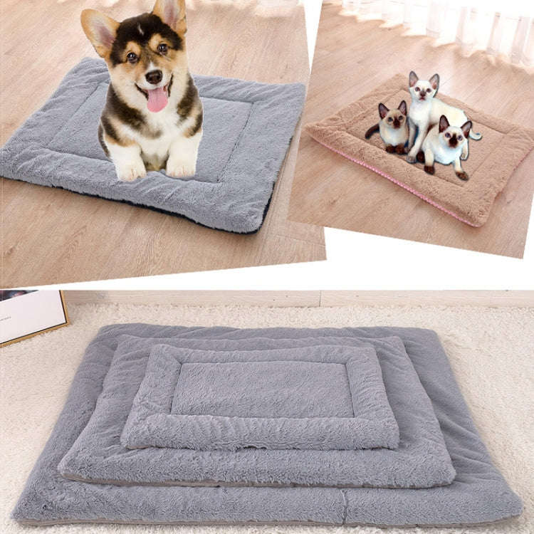 Double Sided Pet Mat Four Seasons Warm Dog Blanket,Size: M(Wick Strip Dark Blue)