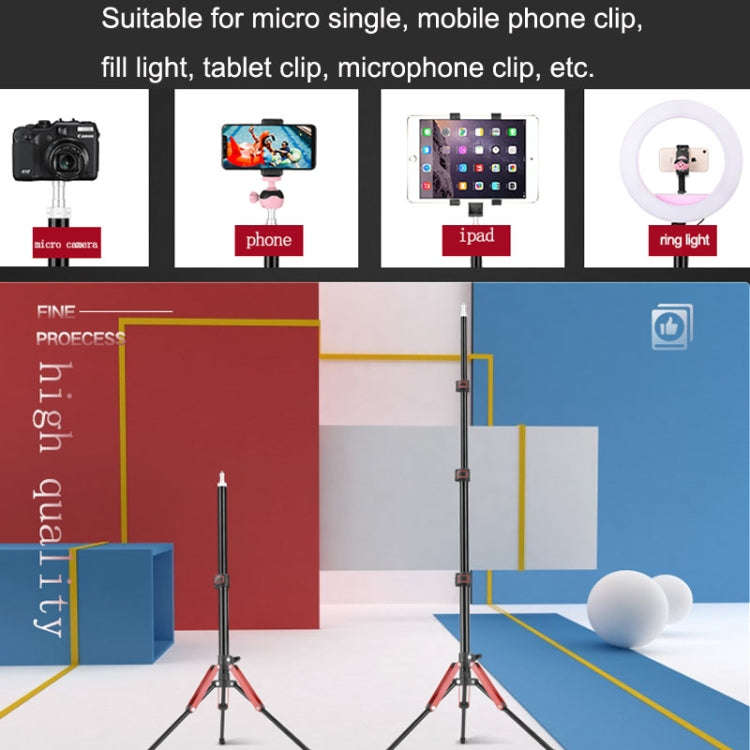 Aluminum Alloy Folding Mobile Phone Stand Live Selfie Floor Stand(Red)