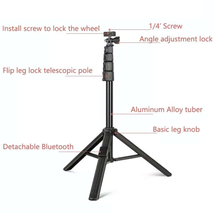 QingZhuangShiDai ZP100B Aluminum Alloy Floor Phone Stand Live Bluetooth Phone Selfie Stick