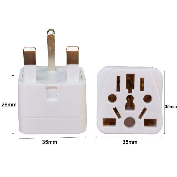 2 PCS WY-7 10A 250V UK Plug Converter(White)