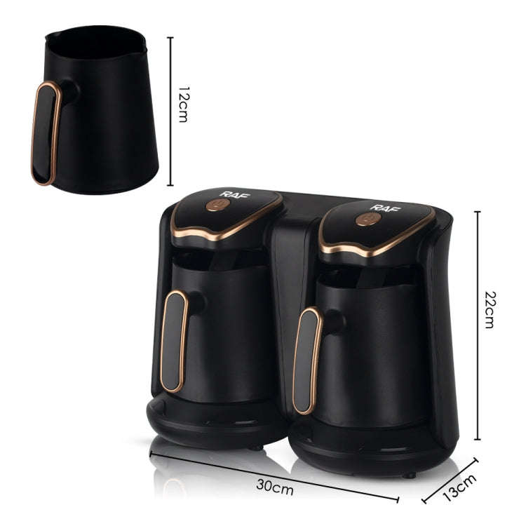 RAF R.109 Household Heating Coffee Pot Portable Office Coffee Tea Maker, EU Plug(Black Gold)