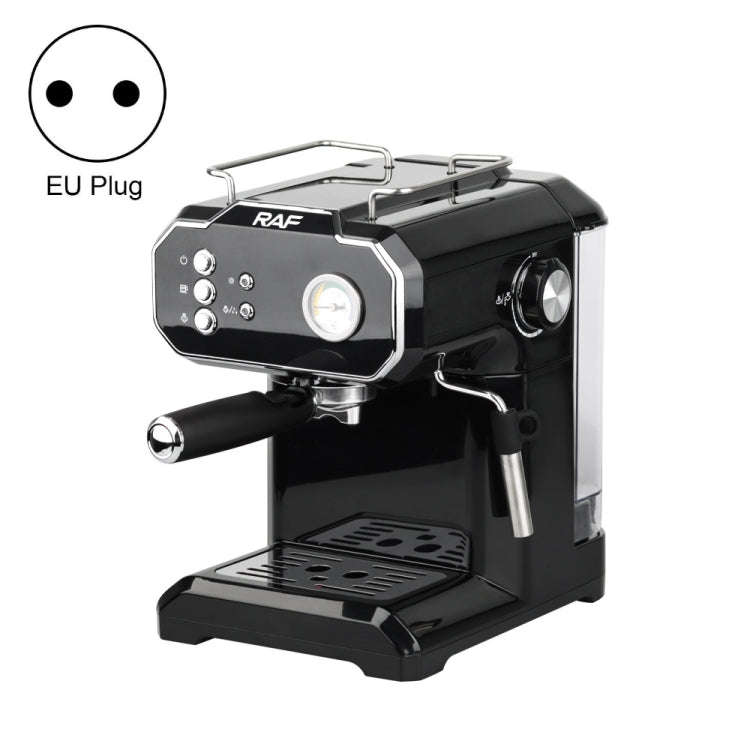 RAF R.104 Home Small Semi Automatic High Pressure Steam Milk Foaming Coffee Machine, EU Plug(Black)