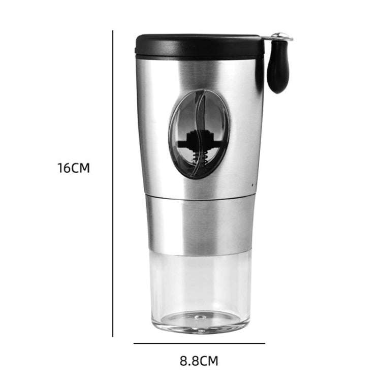 Manual Coffee Bean Grinding Machine Household Small Portable Coffee Machine(Stainless Steel)