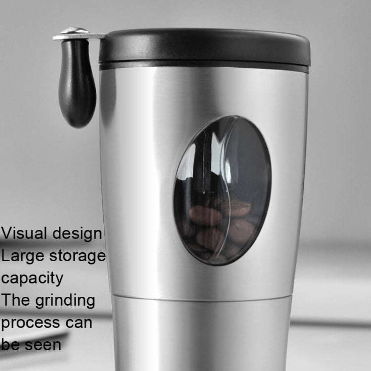 Manual Coffee Bean Grinding Machine Household Small Portable Coffee Machine(Stainless Steel)
