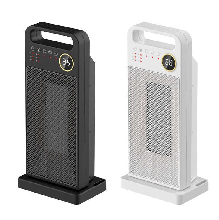 LCD Digital Display Rotary Remote Control Heater PTC Ceramic Heating Heater, Spec: EU Plug (Black)