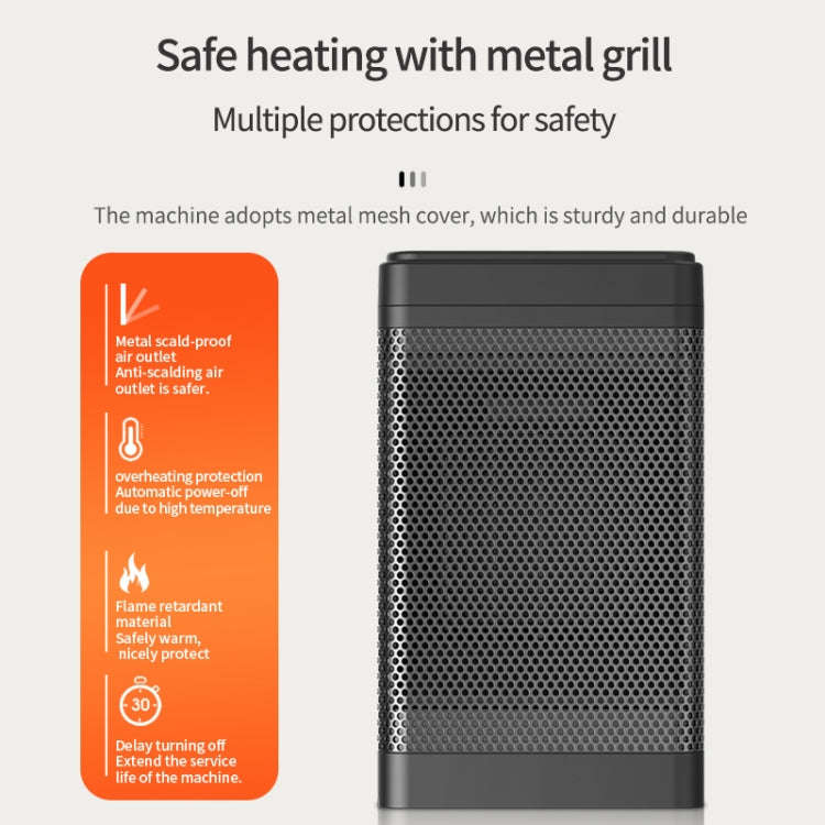 Office Household Mute Desktop Shaking Head Electric Heaters, Spec: Knob (EU Plug)