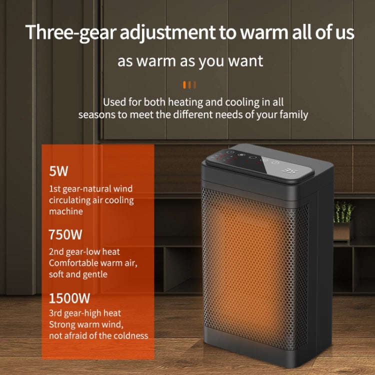 Office Household Mute Desktop Shaking Head Electric Heaters, Spec: Knob (EU Plug)