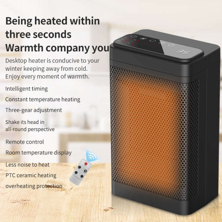 Office Household Mute Desktop Shaking Head Electric Heaters, Spec: Screen (UK Plug)