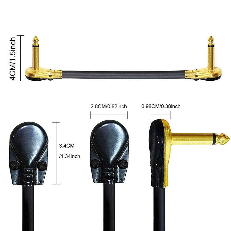 Single Block Audio Instrument Electric Guitar Effect Line, Cable Length: 15cm(Flat Head Silver)