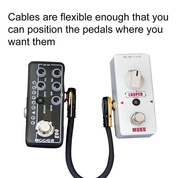 Single Block Audio Instrument Electric Guitar Effect Line, Cable Length: 30cm(Flat Head Gold)
