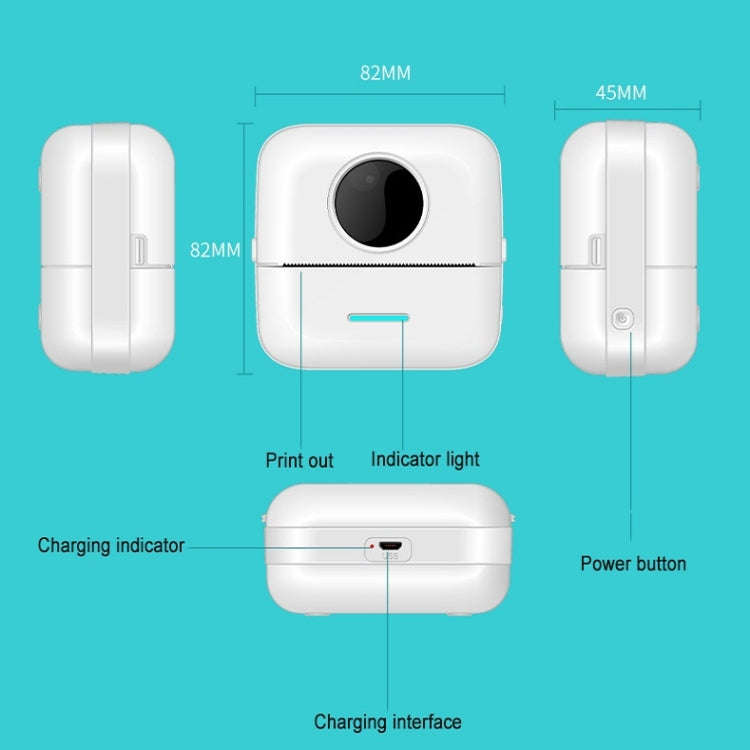 Mini Student Wrong Question Bluetooth Thermal Printer(White)