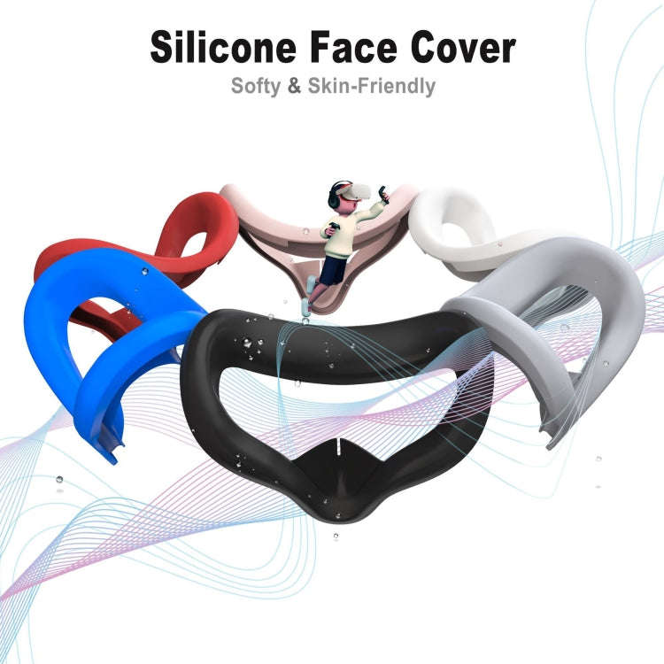 VR Silicone Eye Mask+Lens Protective Cover+Joystick Hat, For Meta Quest 2(Blue)