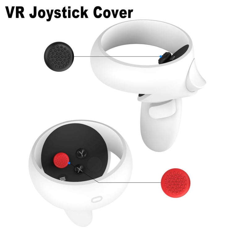 VR Silicone Eye Mask+Lens Protective Cover+Joystick Hat, For Meta Quest 2(Blue)