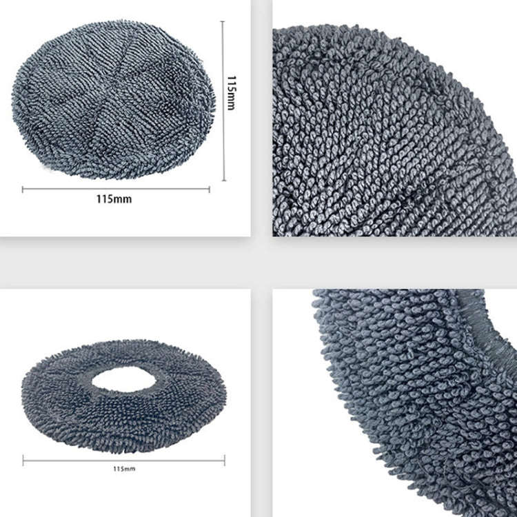 For ECOVACS DEEBOT N9+ 2pcs Robot Vacuum Cleaner Steam Mop Cloth,Style Full Hair Gray Rag