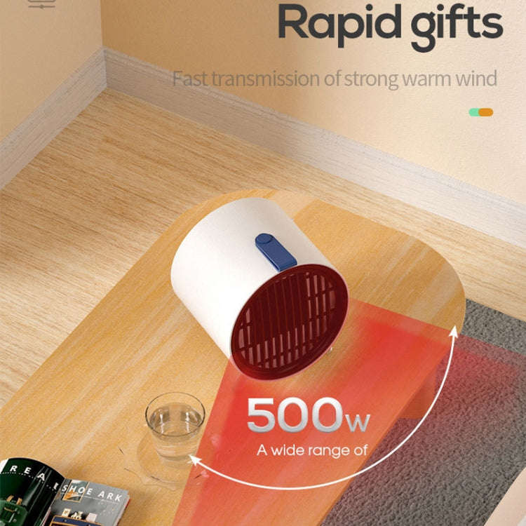XY-610 Home Office Desk Mini Low Noise Heater Warm Air Machine, Plug Type: US Plug(White)