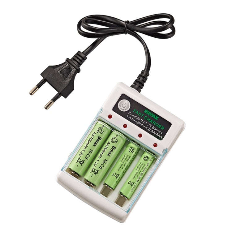 BMAX 4 Slot Independent AA/AAA Battery Charging Seat(EU Plug)