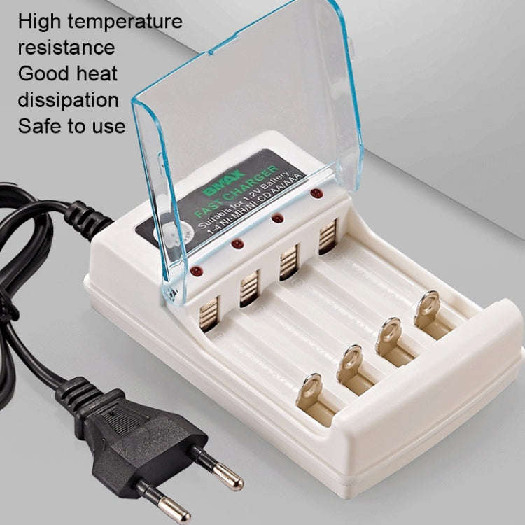 BMAX 4 Slot Independent AA/AAA Battery Charging Seat(EU Plug)
