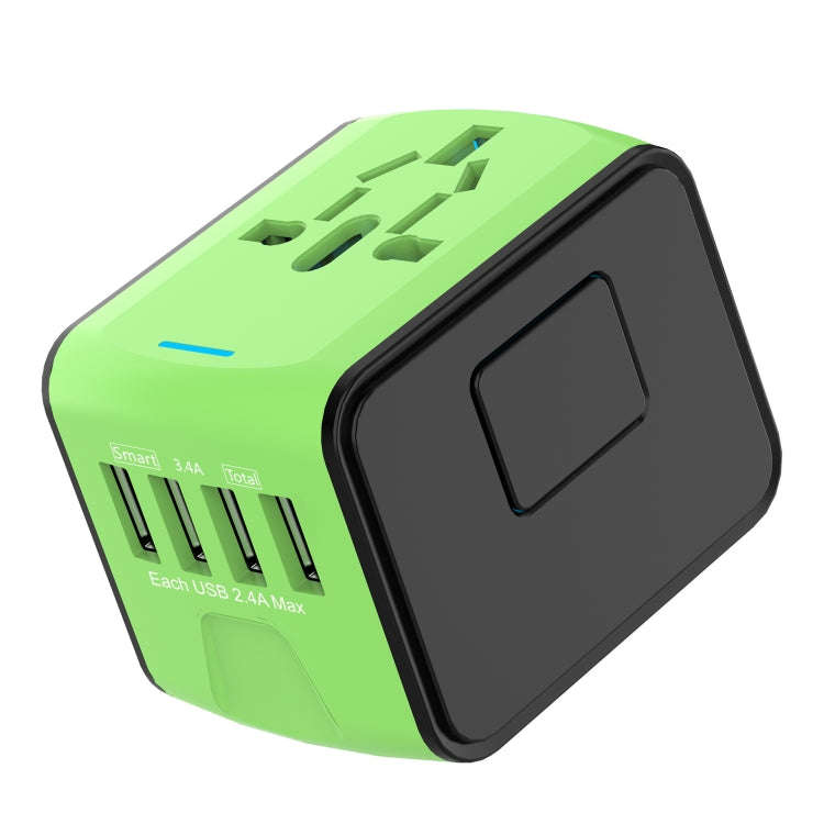 BMAX 199-04U Travel Multifunctional USB Converter 4 USB Universal Socket(Green Black)