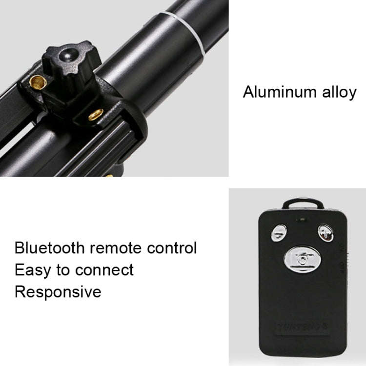 YUNTENG 1388 Selfie Stick Tripod Bluetooth Remote Control Camera Stand(Black)