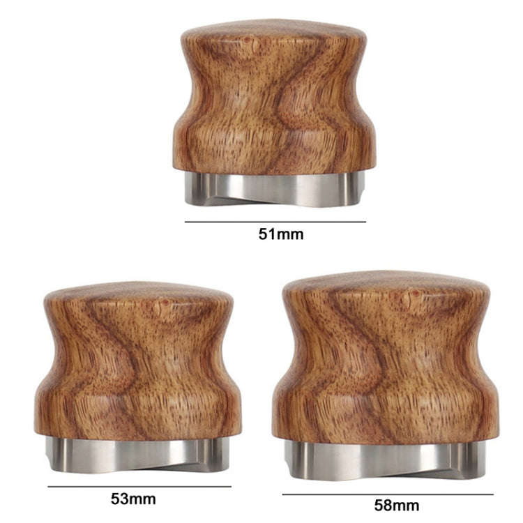 51 mm Pear Wood Stainless Steel Coffee Compressor