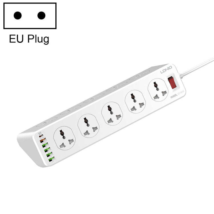 LDNIO SC10610 30W 10+6 Ports Multifunctional Travel Home Office Fast Charging Socket, Spec: EU Plug