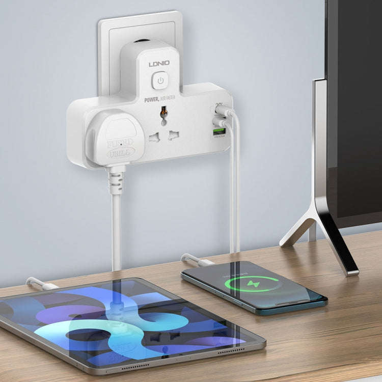 LDNIO SC2311 20W PD+QC 3.0 Multifunctional Home Fast Charging Socket with Night Light, Spec: EU Plug