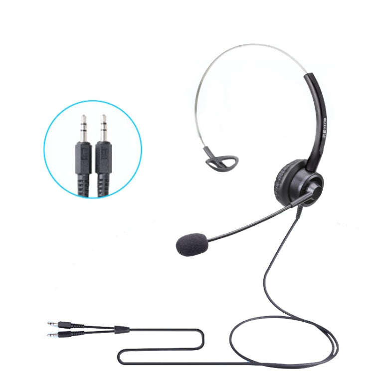 VT200 Single Ear Telephone Headset Operator Headset With Mic,Spec: 3.5mm Double Plug PC Head