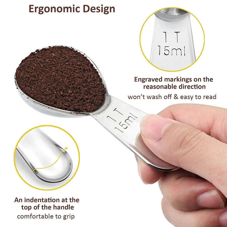 YG-MC12 304 Thickened Stainless Steel Coffee Spoon Scales Scaling Spoon, Specification: Small