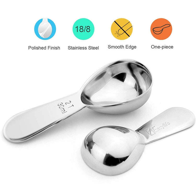 YG-MC12 304 Thickened Stainless Steel Coffee Spoon Scales Scaling Spoon, Specification: Small