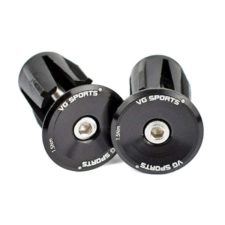2pairs Aluminum Alloy Bicycle Expansion Handlebar Plug(Black)