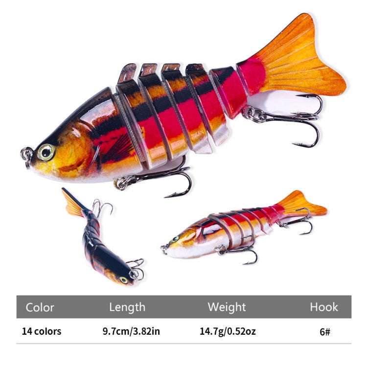 HENGJIA JM062 7 Section Fish Fake Lures VIB Minnow Fishing Lures, Size: 10cm 15g(10)