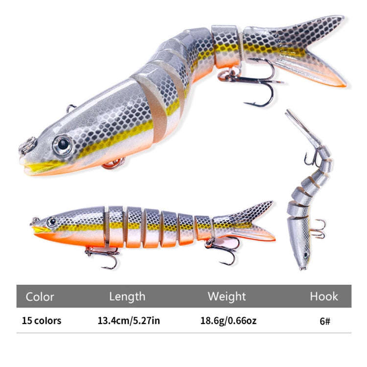 HENGJIA JM063 Multi-Section Fake Bait 8 Section Sinker Lures, Size: 13.4cm 18g(9)
