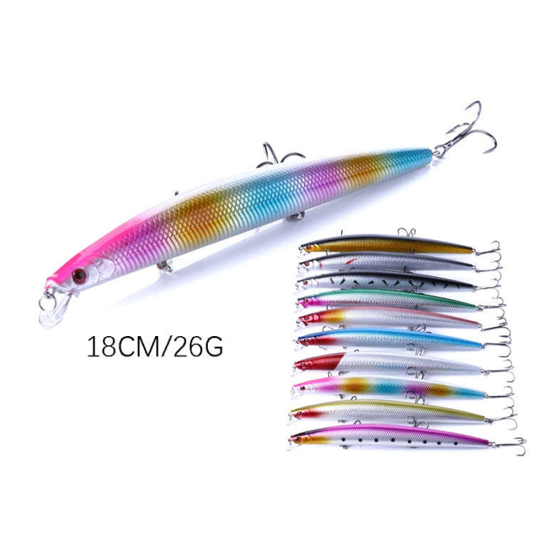 HENGJIA MI101 18cm 26g Long-distance Casting Sea Fishing Fake Lures Minnow Baits, Color: 8
