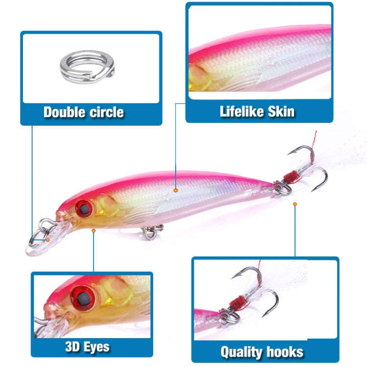 HENGJIA MI094 Simulation Laser Fake Lures Minnow Fishing Baits, Color: 1