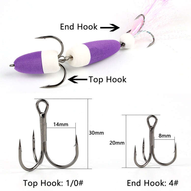 W.P.E PMG-M Foam Hook Soft Worm Bait Three Anchor Hook Fake Lures, Size: M(41)