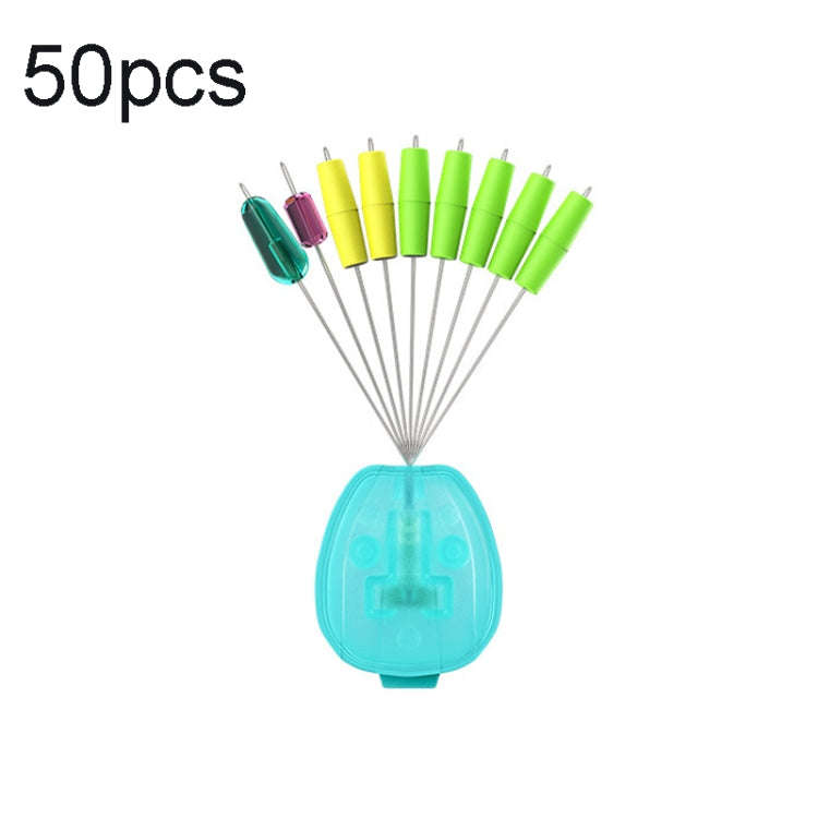 50pcs Drum Type Space Bean Fishing Gear Supplies for Fishing Rods, Size: XS(5+2+2 Fluorescent Green)