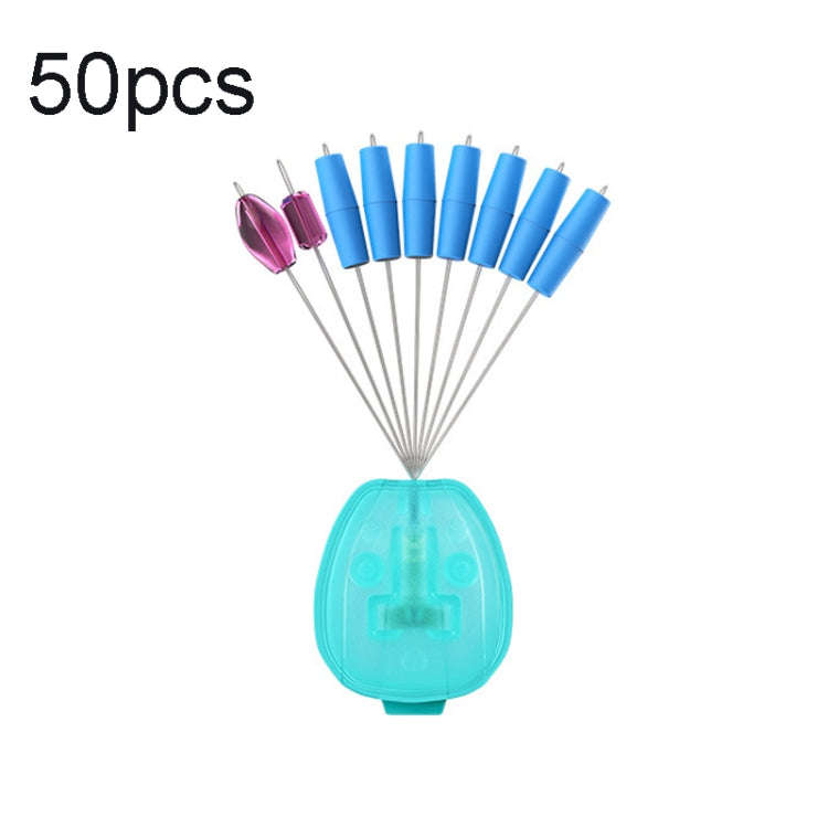 50pcs Drum Type Space Bean Fishing Gear Supplies for Fishing Rods, Size: XS(7+2 Blue)