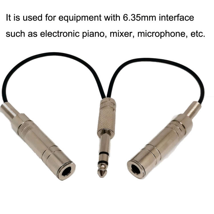 6.35mm Male To 2 Female Single Channel Noise Reduction Shielded Bass Electric Guitar Cable Musica...