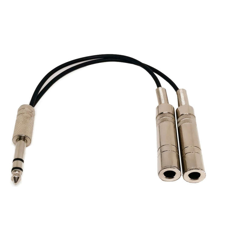 6.35mm Male To 2 Female Dual Channel Noise Reduction Shielded Bass Electric Guitar Cable Musical ...