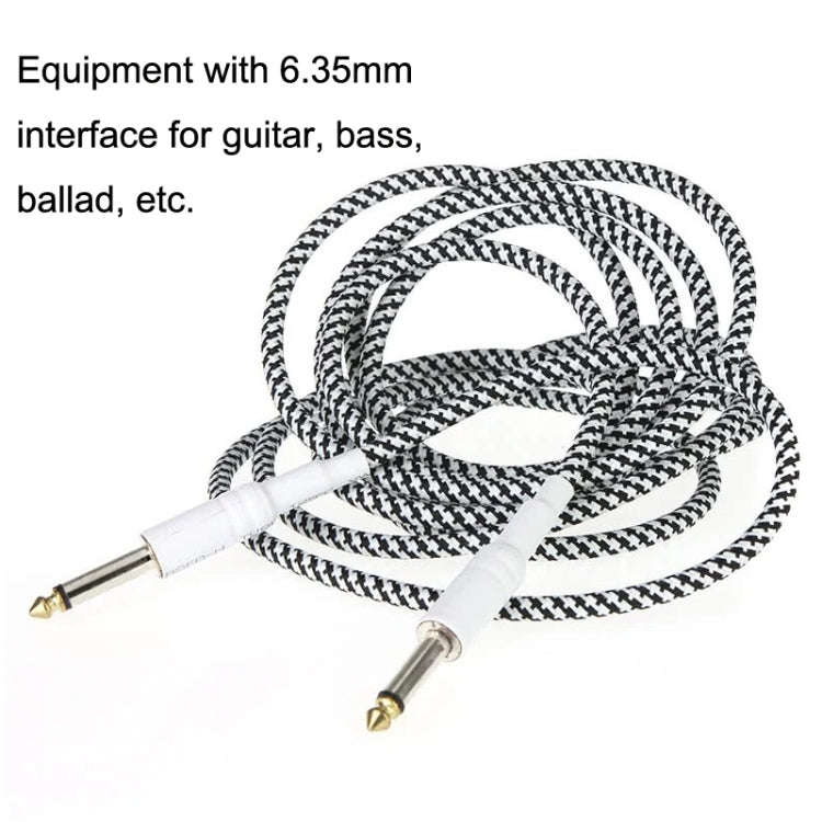 JT001 Male To Male 6.35mm Audio Cable Noise Reduction Folk Bass Instrument Cable, Length: 3m(Yellow)