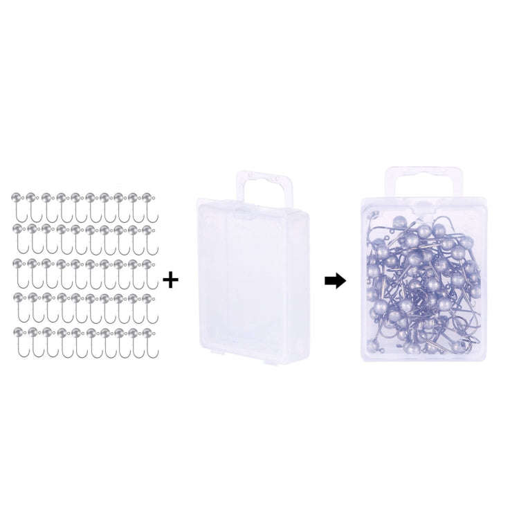 HENGJIA JI035 50pcs 1g Lead Head Hook Fishing Gear Lua Anti-drop Hooks